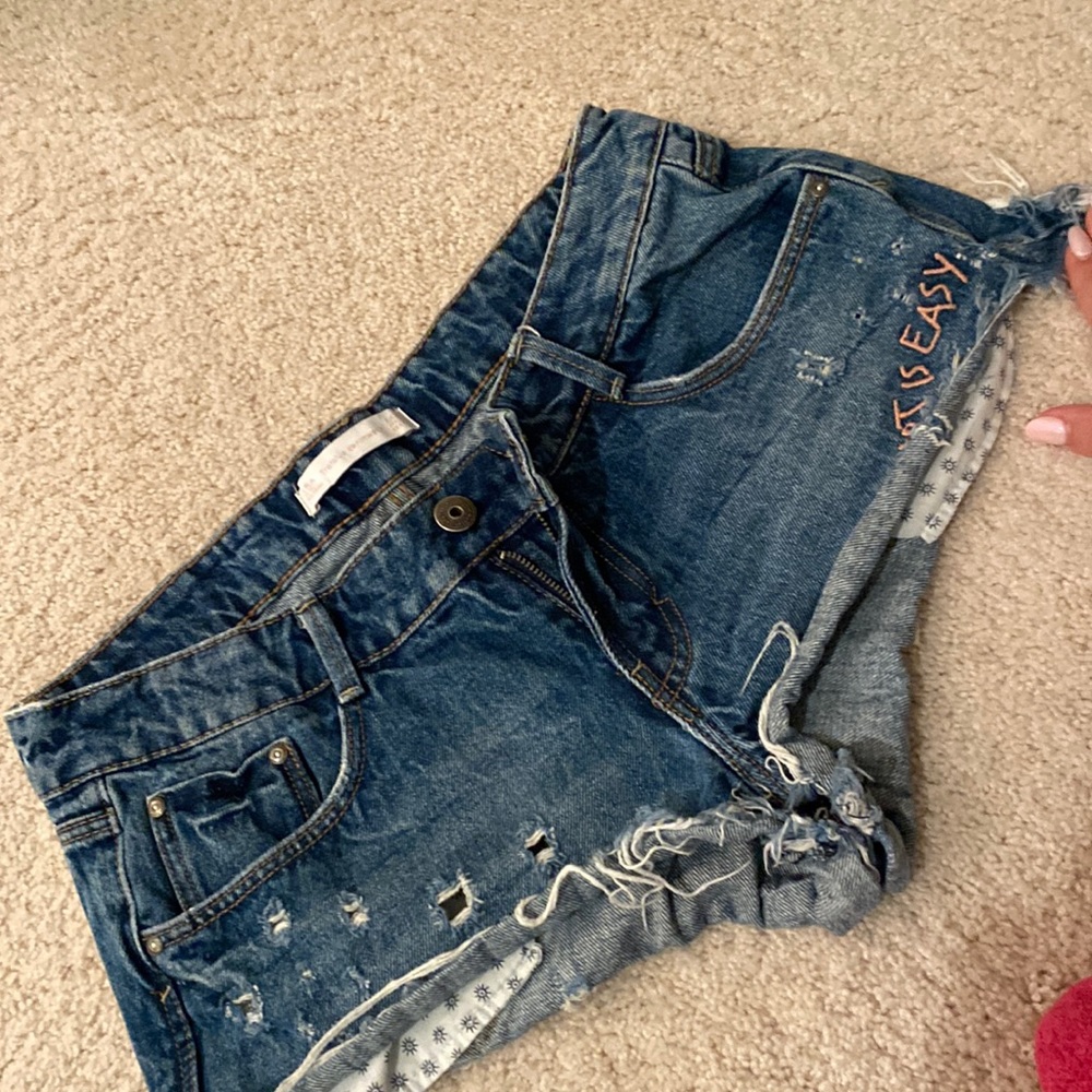 Zara vintage “art is easy” shorts
